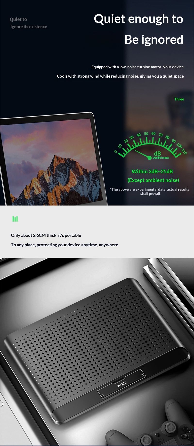 NeoGear NeoGear Computer Radiatore in alluminio Supporto in lega di raffreddamento per laptop Semiconduttore Nuo Xi Q5 Base Ventola silenziosa Argento Nero_voghion.com