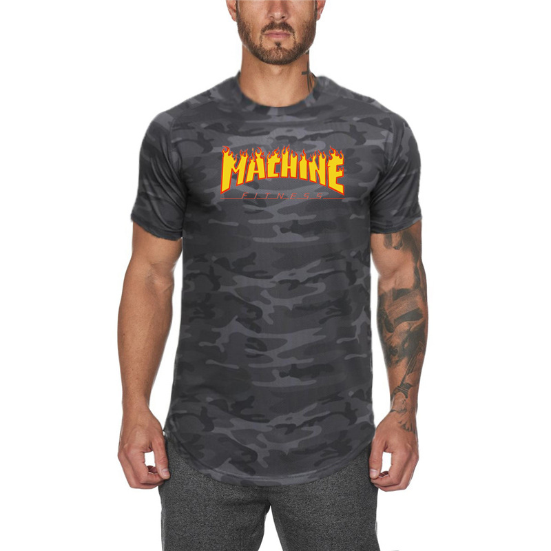 Fitness suit, short sleeved quick drying suit, men's muscular sports, breathable, moisture wicking, and micro elastic_voghion.com