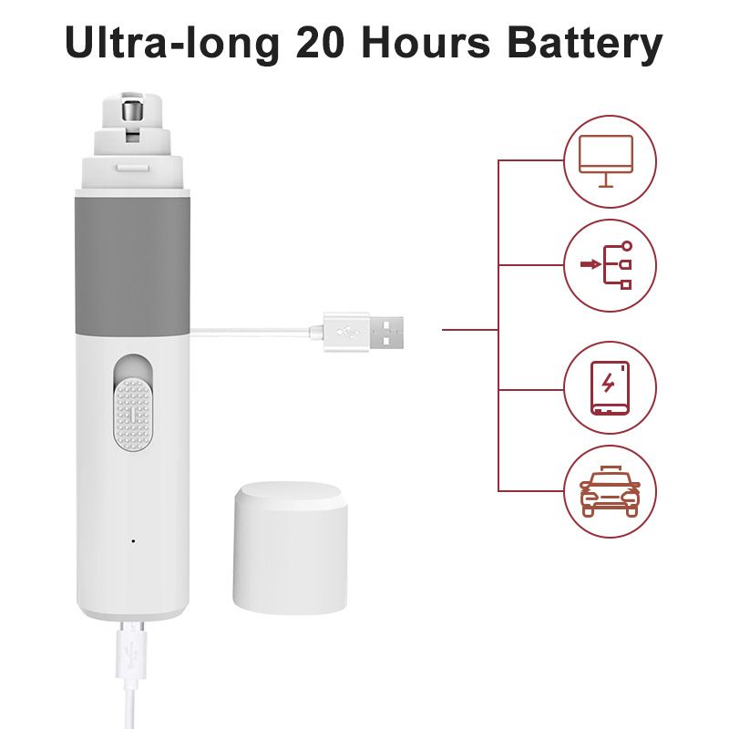 High-Power LED Dual-Light Electric Clipper For Cats And Dogs Automatic Trimmer Pet Nail Grinder_voghion.com