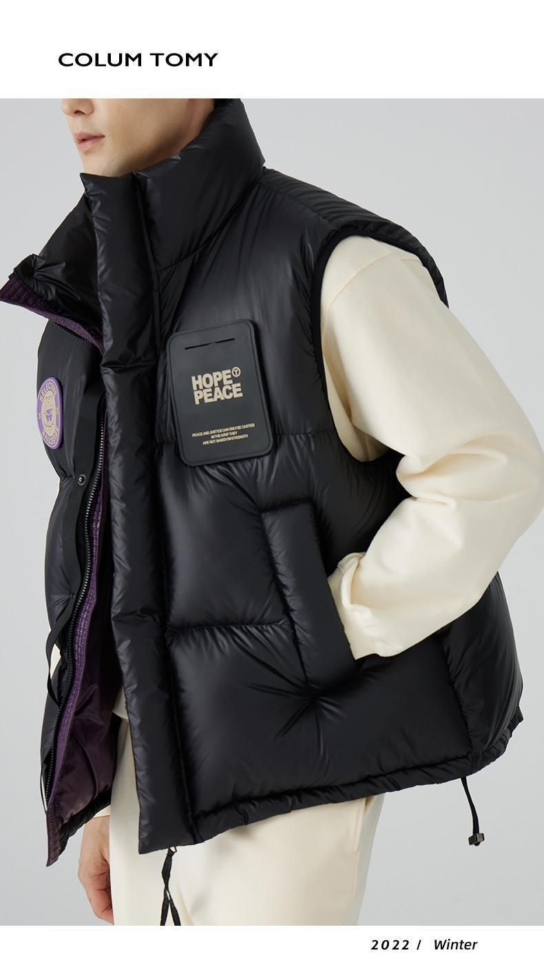 2023 Winter New Trendy Brand High-Weight Down Jacket Unisex Vest Outerwear Thickened High-End Couple Outfit_voghion.com