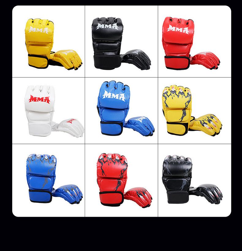 Półpalczaste rękawice bokserskie dla dorosłych dzieci Sanda Muay Thai Fighting Rękawice bokserskie dla mężczyzn i kobiet Muzyka Ściana Cel Cel ręczny Cel nożny_voghion.com