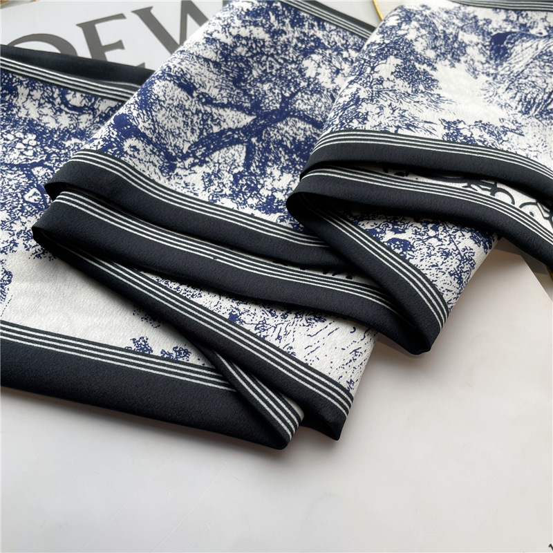 Bandeau pour cheveux étroit, petit et long imprimé Double face, foulards, foulards fins pour femmes, sangles de banderoles, sacs, décorations,_voghion.com