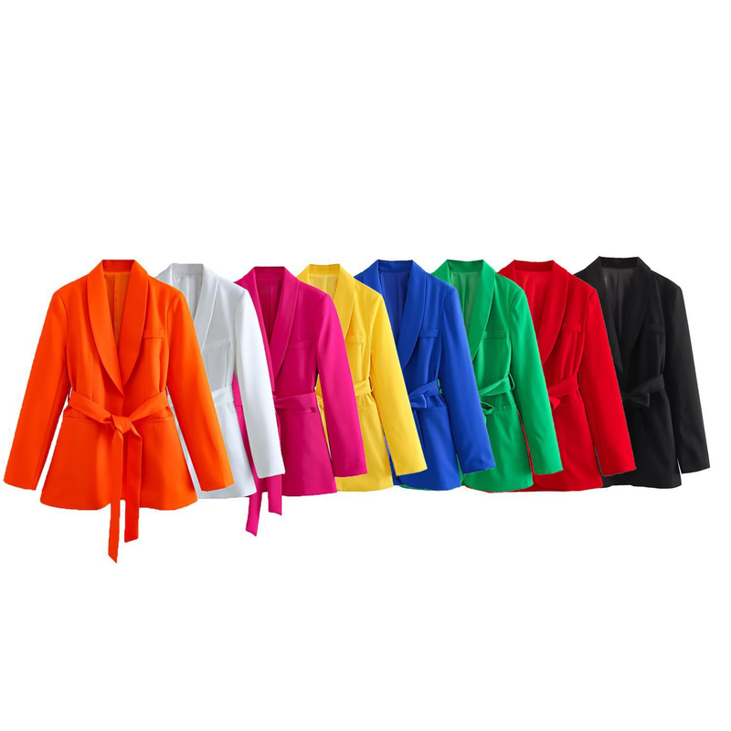 2023 Spring New Women's Clothing Belted Casual Blazer + Pants Set_voghion.com
