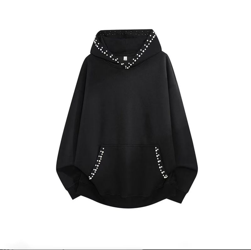 Retro-Kapuzenpullover mit Perlenverzierung – Unisex-Oversize-Streetwear-Sweatshirt für Frühling und Herbst (Schwarz, Weiß-Grau, Hellgrau, M-XXXL)_voghion.com