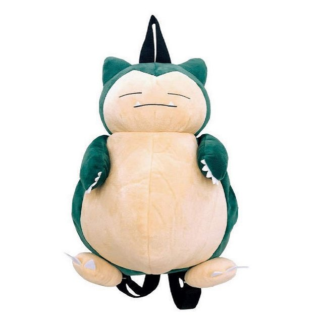 Mochila de pelúcia Snorlax Mochila escolar de desenhos animados para jardim de infância leve Bolsa de moedas infantil Moda para todos os jogos Bolsa diagonal para estudantes_voghion.com