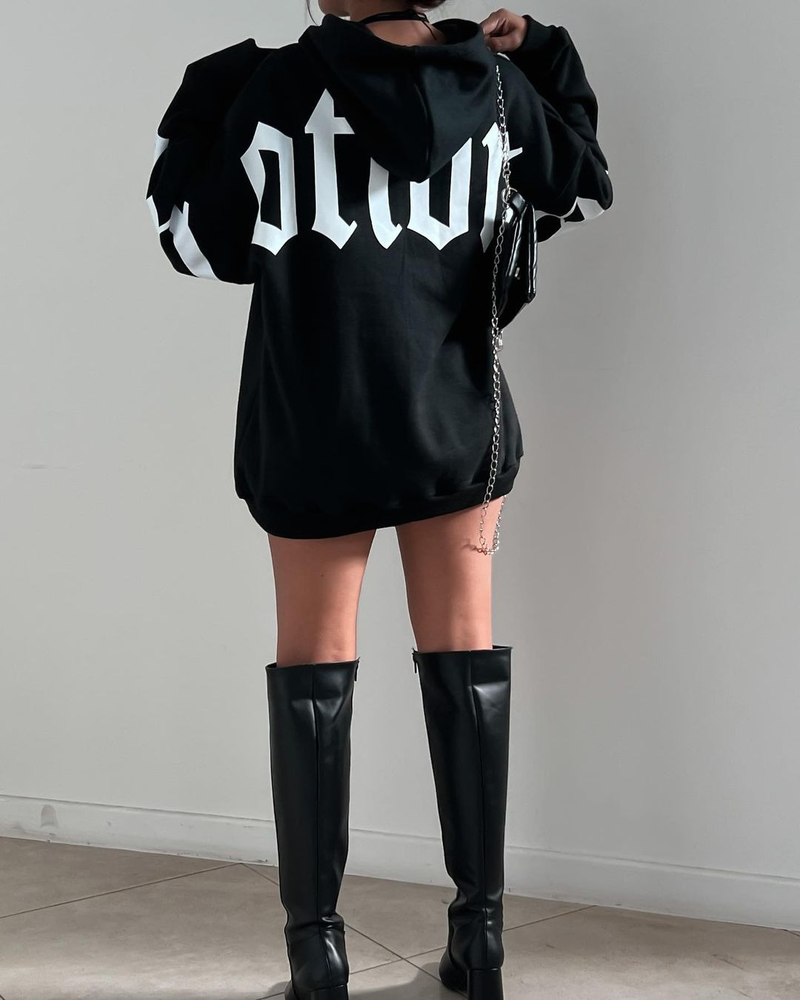 Sweat à capuche ample à manches longues pour femmes, imprimé tout-en-un, à la mode_voghion.com