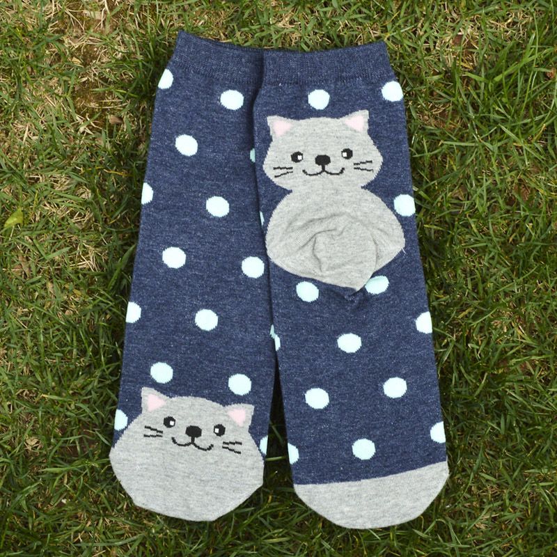Calzini da donna Calzini per cani e animali Calzini in cotone da donna a pois carini Calzini in cotone da donna_voghion.com