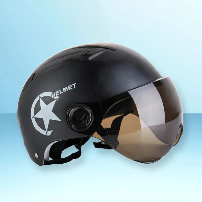 Gezichtshelm Motorfiets Open Dubbele Lens Vizieren Mannen Vrouwen Zomer Elektrische Fietshelm Scooter Motorfiets Moto Fietshelmen_voghion.com