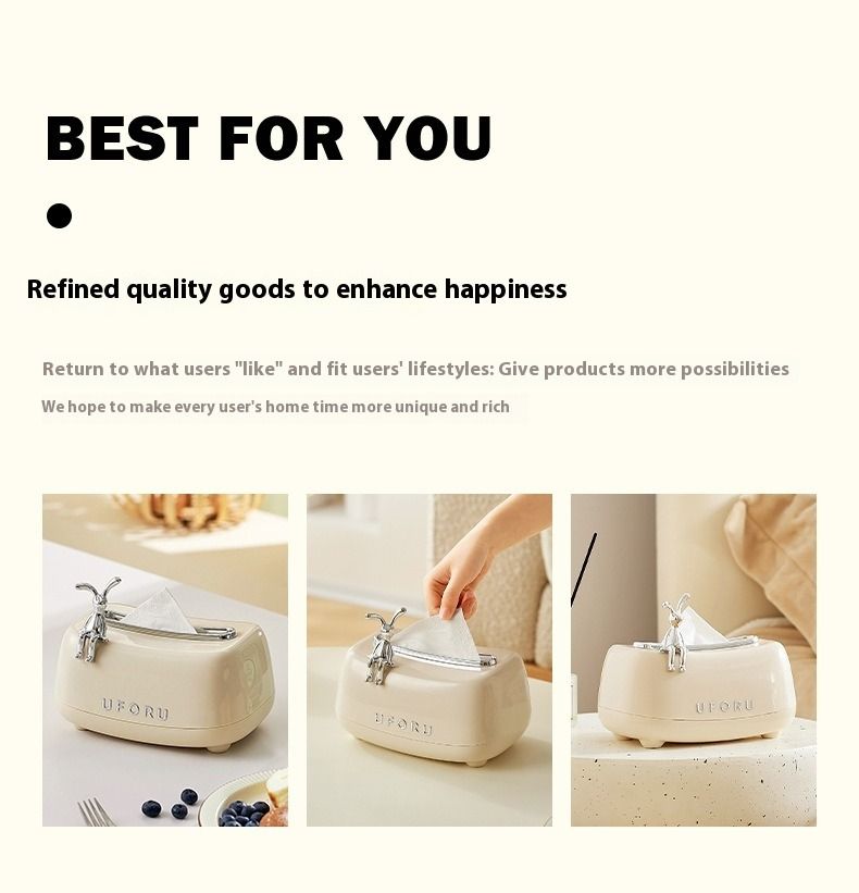 Tissue Box, Living Room, High-end Feeling, Household Kitchen, Toilet, Paper Box, Multi-functional Spring Lift Paper Box._voghion.com