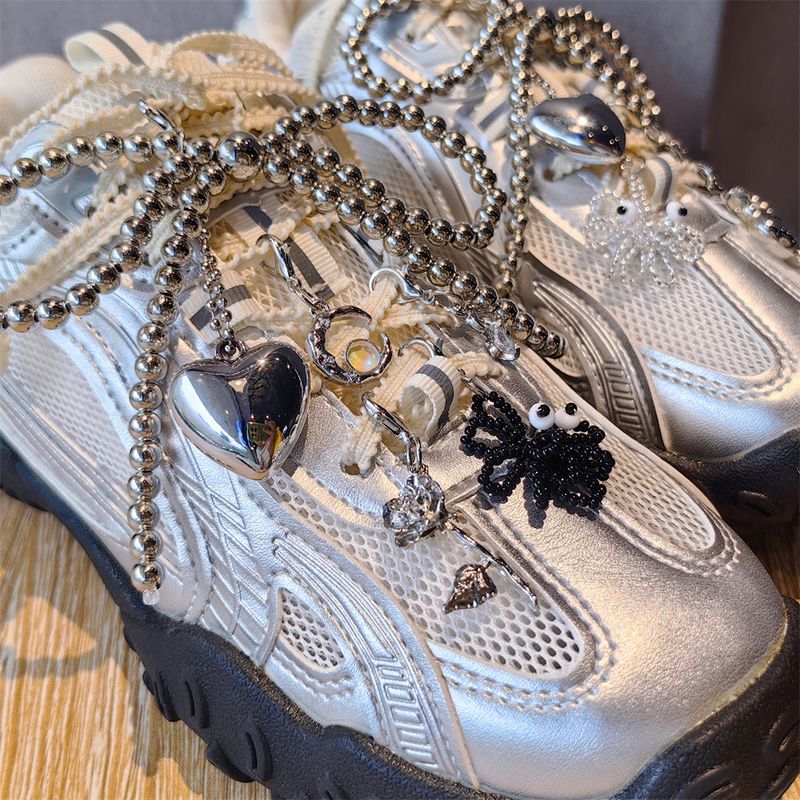 Ciondolo con fiocco di perle d'argento di celebrità, gioiello, fiore per scarpetta da ballerina, decorazione di alta qualità per ragazze_voghion.com