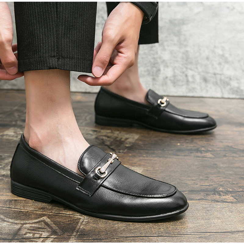 Miesten Oxford Dress Kengät Slip-On Loafers Business Casual Derby Kengät Muoti teräväkärkiset nahkakengät_voghion.com