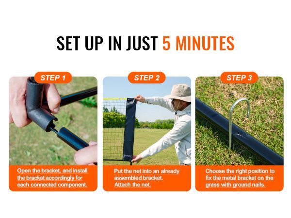 VEVOR Badminton Net, Height Adjustable Volleyball Net, 14ft Wide Foldable Pickleball Net, Portable Easy Setup Tennis Net Set With Poles, Stand And Carry Bag, For Kids Backyard Game Indoor Outdoor Use_voghion.com