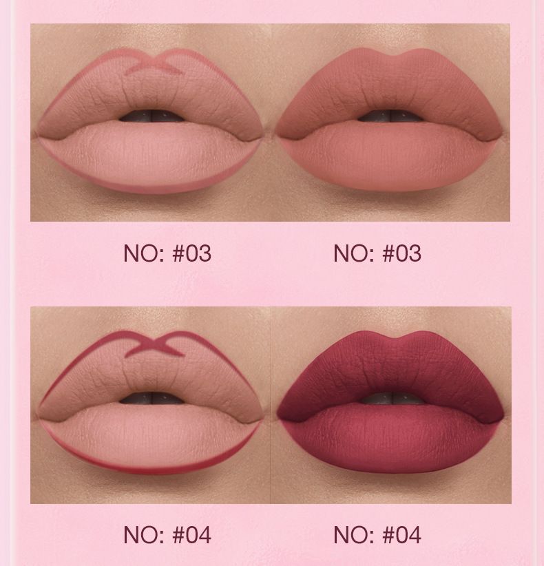 Mattes Lippenstift- und Lipliner-Set, 6 samtig-matte, flüssige Lippenstifte und 6 passende, glatte Lipliner-Lippen-Make-up-Sets, lang anhaltende Lippenstifte als Geschenkset_voghion.com