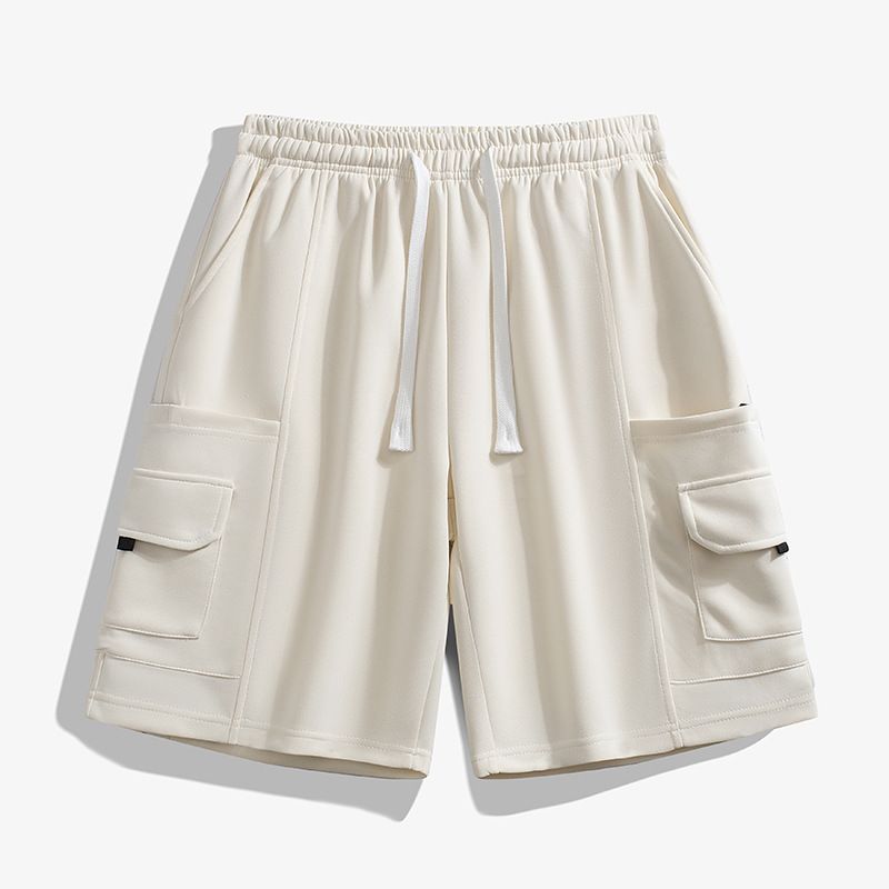 Ropa de trabajo, pantalones cortos deportivos, moda, holgados, con múltiples bolsillos, capri elásticos, pantalones casuales de verano, para hombre_voghion.com