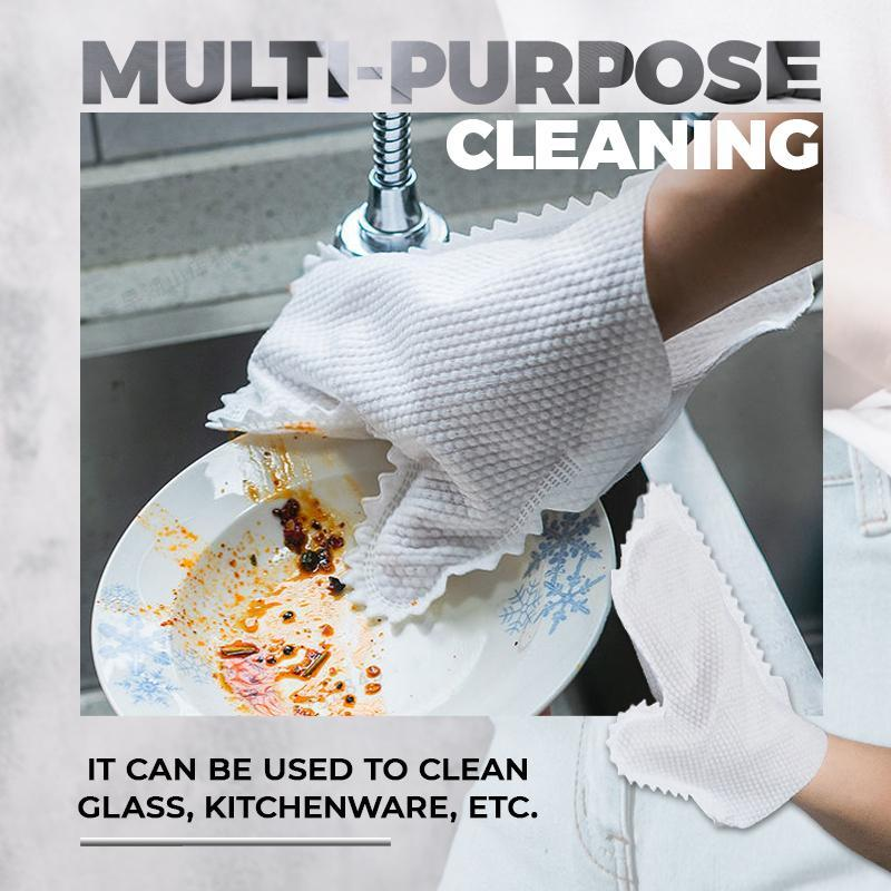 20PCS Cleaning Duster Gloves Fish Scale Disposable Easy Remove Dust Gloves Bamboo fiber Gloves Kitchen Garden Accessories_voghion.com