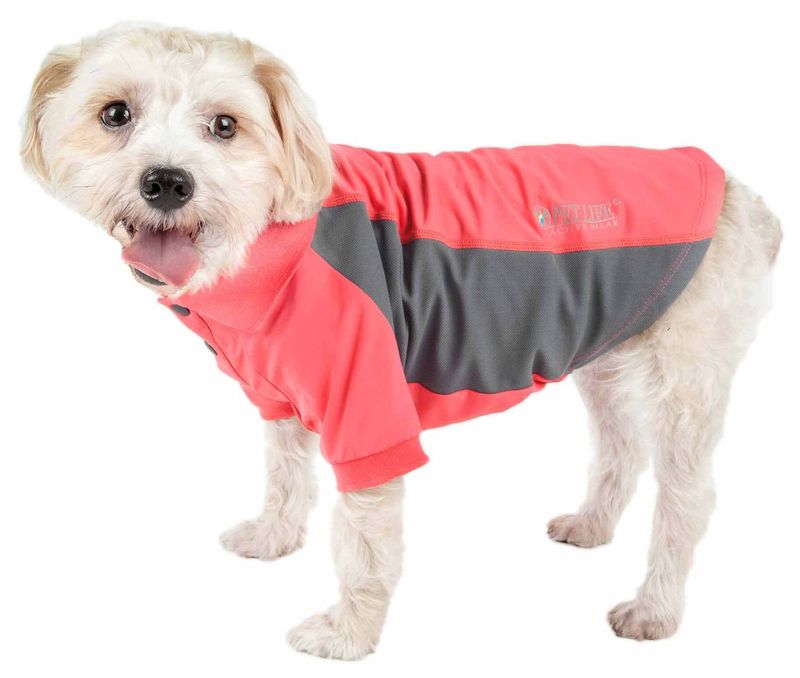 Pet Life Active 'Barko Pawlo' Relax-Stretch Wick-Proof Performance Dog Polo T-Shirt_voghion.com