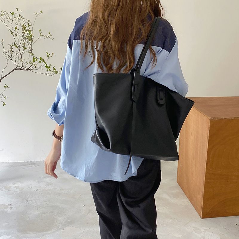 Neue Koreanische version PU leder wasserdicht weiche oberfläche einfache tote casual große kapazität einzelnen schulter tasche,_voghion.com