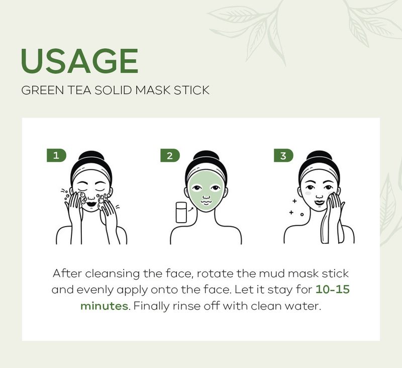 QUIYUM Grüner Tee Fester Maskenstift 40 g Feuchtigkeitsspendende, schmierbare Schlammmaske_voghion.com