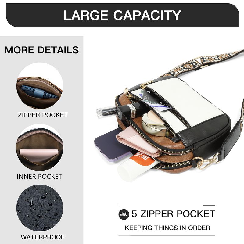 Borsa singola casual in PU da donna con un tocco semplice e di alta qualità, tracolla intrecciata, borsa a tracolla di grande capacità_voghion.com