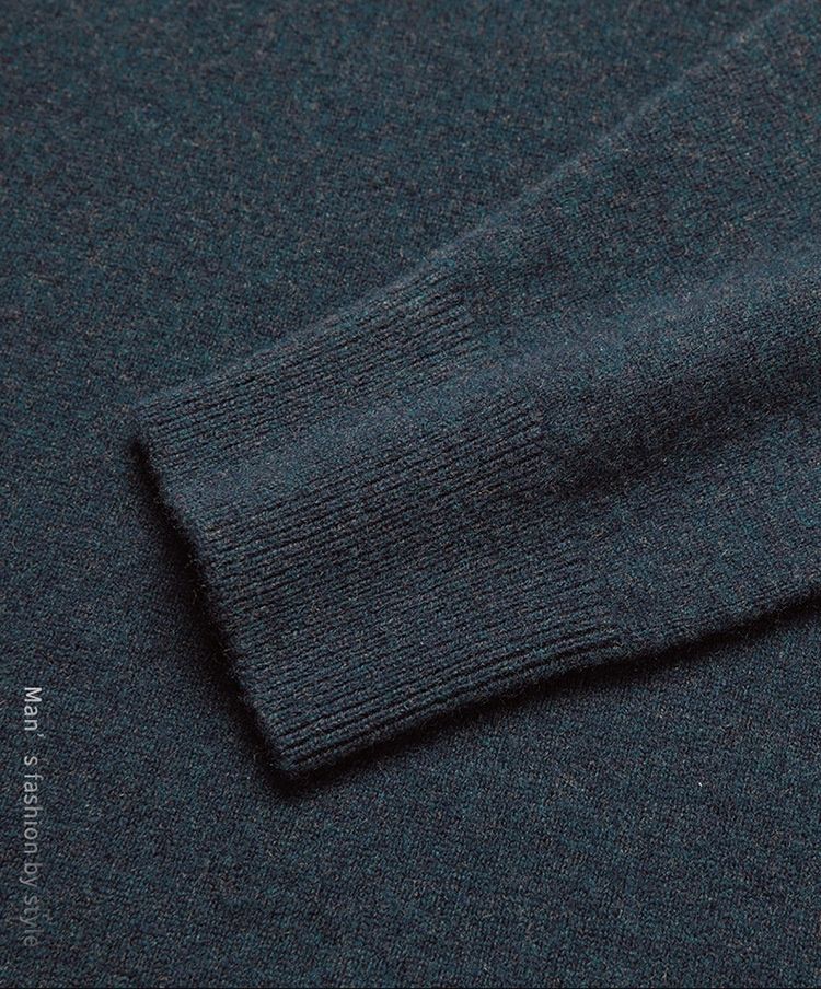 Pure Autumn Winter Puyuan New High-end Base Layer Middle-aged Round Neck Warm Thickened Wool Sweater For Men_voghion.com