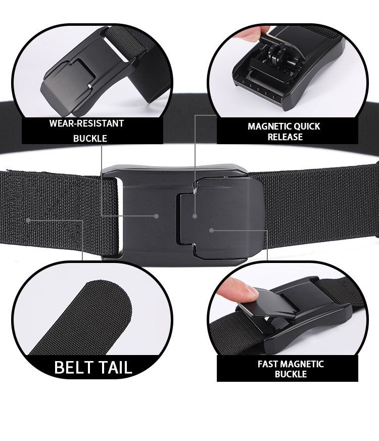 HOT New Stretch For Men and Women Hard Alloy Quick Release Buckle Strong Real Nylon Unisex Elastic Overalls Work Belt_voghion.com