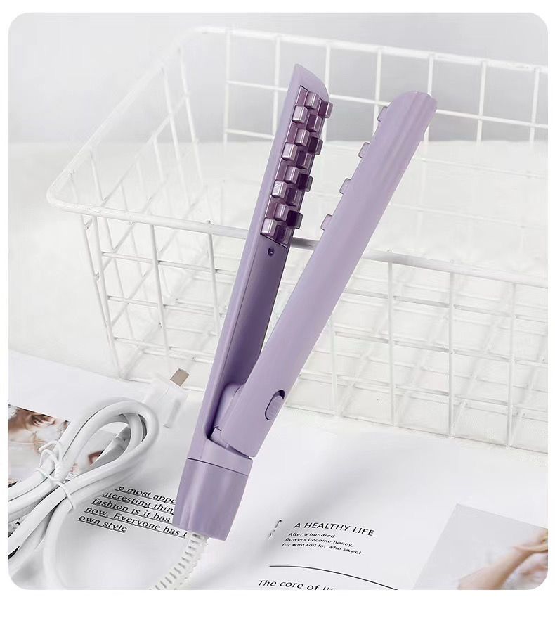 Mini piastra per capelli 3 in 1: piastra, piega e volumizzante per capelli fini (compatta, comoda da viaggio, piastre in ceramica)_voghion.com