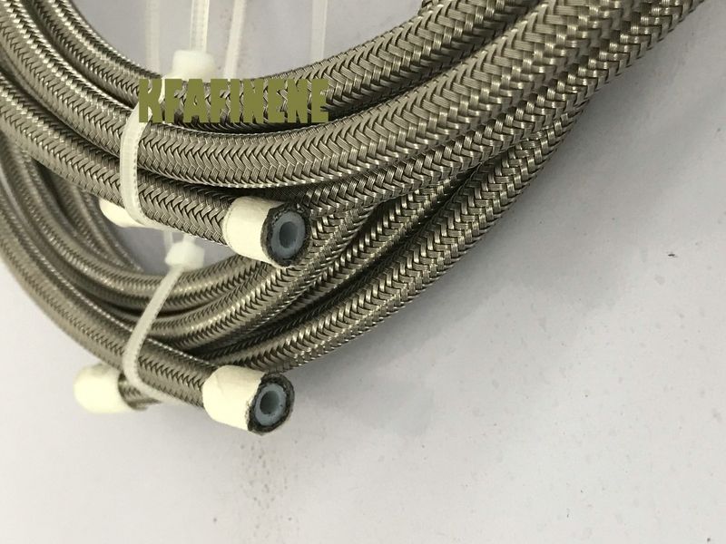 AN3 ID:1/8" Braided SS PTFE Car Motorcycle Hydraulic Brake Fuel e Hose 1M_voghion.com