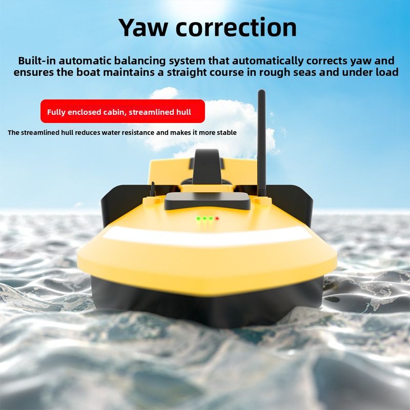 500m GPS Nesting Night Light Motor Three-Chamber 40-Point Positioning Fishing Boat Yellow Remote Control High-Speed Long_voghion.com