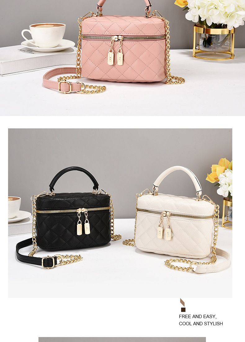 Borsa a tracolla piccola da donna, borsa a tracolla quadrata a forma di rombo, piccola borsa a tracolla con catena, stile profumo, mini borsa a tracolla alla moda_voghion.com