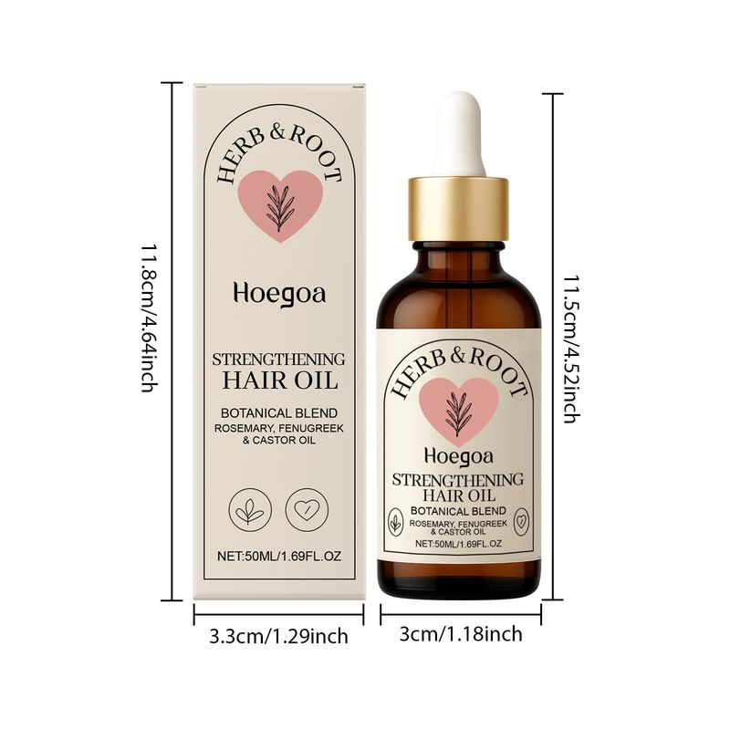 Hoegoa Rosemary Castor Essential Gentle Nourishing Smooth Glossy Hydrating Hair Care Essence Oil_voghion.com
