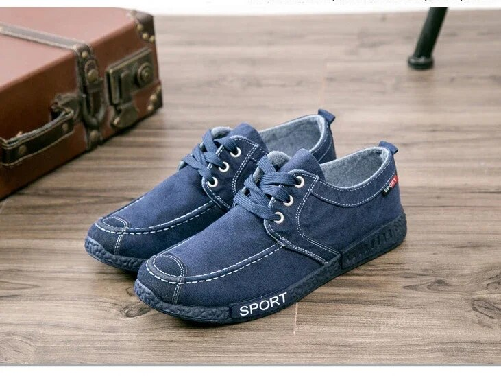 Männer Canvas Outdoor Atmungsaktive Casual Arbeitsschuhe Leichte Schnürung Feste Männliche Turnschuhe Flache Ferse Komfort Board Schuhe_voghion.com