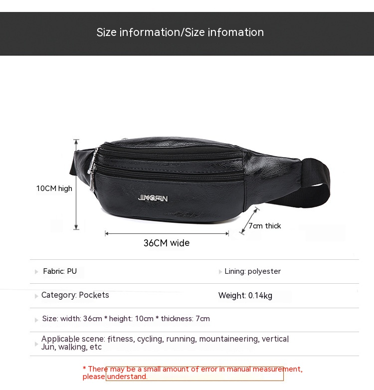 Marsupio da uomo Borsa a tracolla diagonale casual coreana Borsa a tracolla singola multifunzionale per sport all'aria aperta Borsa a tracolla impermeabile in PU Borsa per cellulare_voghion.com