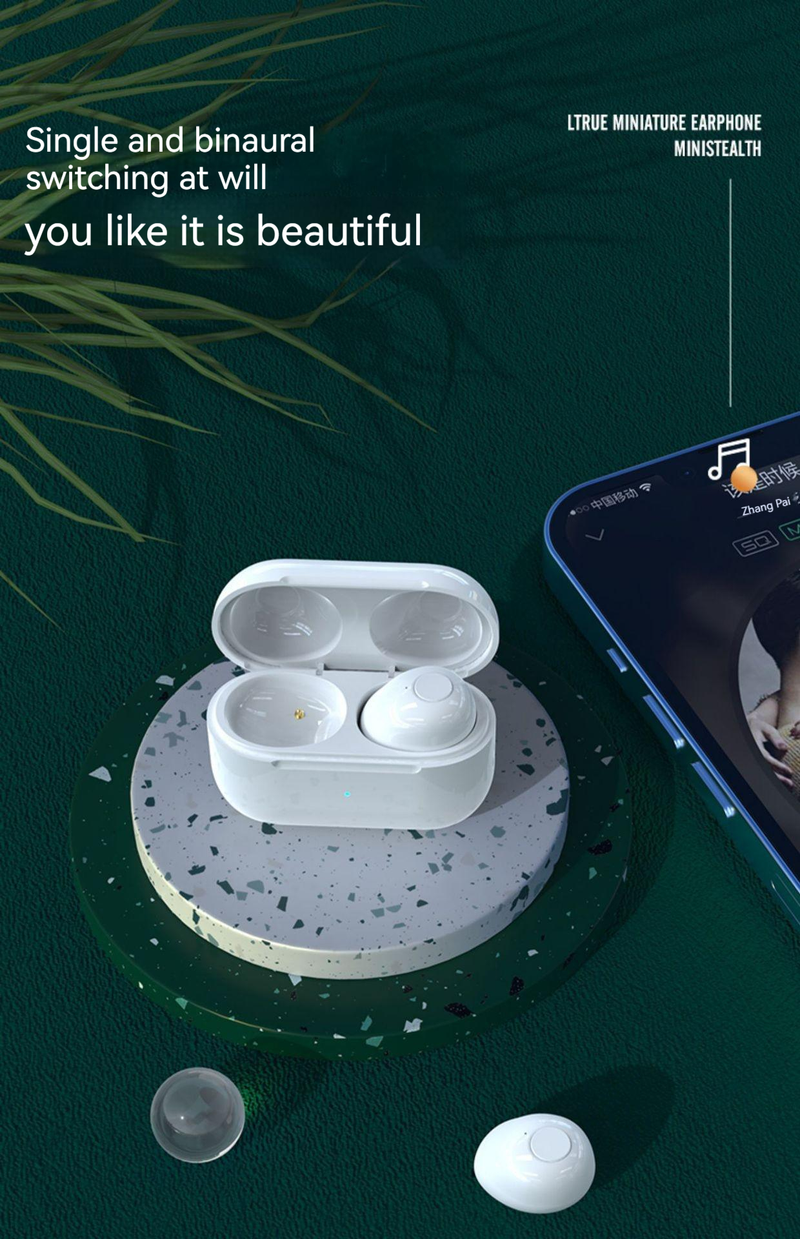 Căști invizibile noi Căști Bluetooth fără fir Mini căști intraauriculare cu două urechi Căști ascunse de înaltă calitate a sunetului_voghion.com