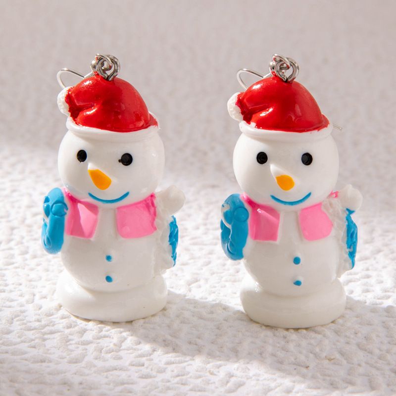 Serie Albero di Natale Pinguino Set Cartone Animato Goccia di Olio Cappello di Babbo Natale Orecchini Anziani per Donne_voghion.com