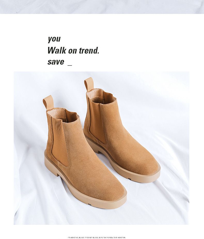 Men's Boots Sleeve Lazy Boots Thick-soled Heightening Fashion Boots_voghion.com