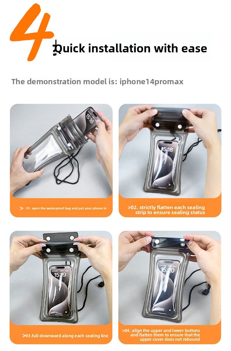 Wasserdichte Handytasche mit schwimmendem Touchscreen-Airbag, Schwimmen, Rafting, 70 % Rabatt auf gradversiegelte Tauchtasche für Fahrer_voghion.com