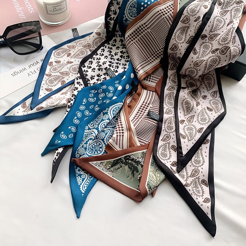 Spring Summer New Small Silk Korean Print High-Value Narrow Hairband Bag Accessories Scarf Thin Long Strip Ribbon For_voghion.com