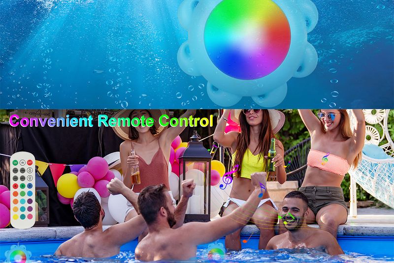 IP68 wasserdichtes RGB-LED-Poollicht – Bluetooth- und ferngesteuertes Unterwasserlicht (Farbwechsel für Schwimmbäder und Spas)_voghion.com