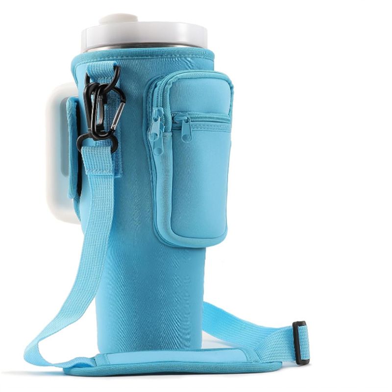 Portabicchieri per ghiaccio da 40 OZ in neoprene con tracolla a tracolla portabicchieri per auto portabicchieri thermos di grande capacità_voghion.com