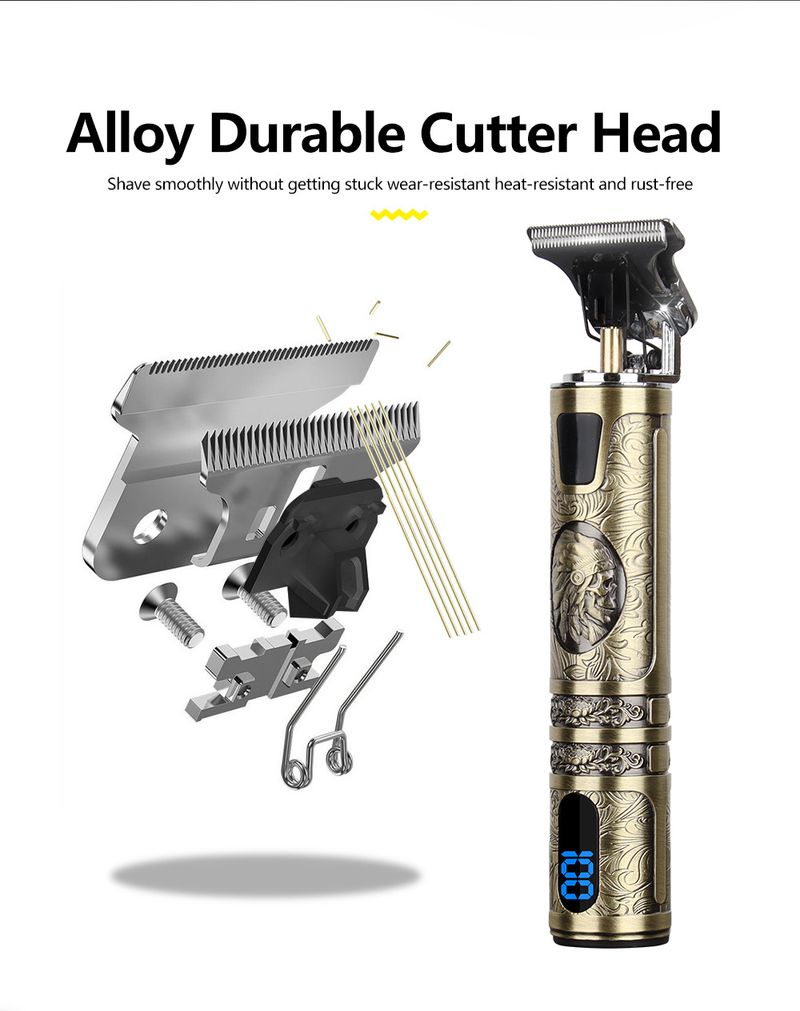 Rechargeable electric hair clippers carving gentleman new hair salon home hair clipper T9 oil head hair clipper bald artifact_voghion.com