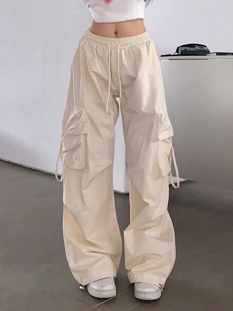 hot selling Y2k Cargo Women Streetwear Casual Wide Leg Pants Haruku Vintage Solid Baggy Straight Trousers Ladies Oversize Sweatpants_voghion.com
