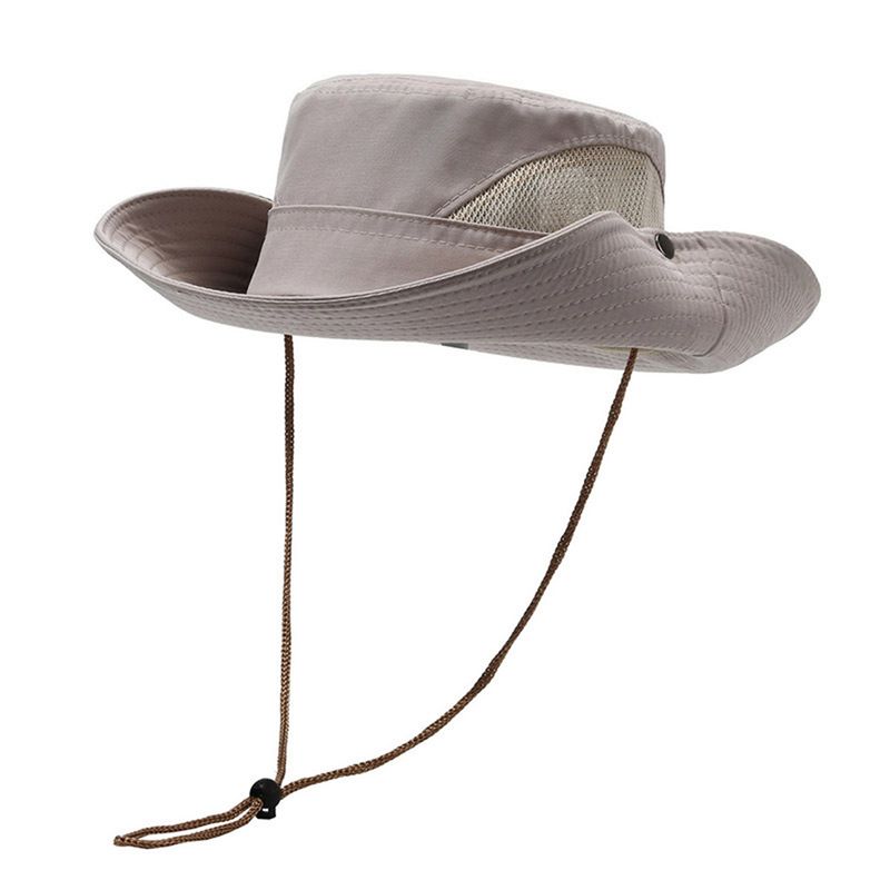 Fashion Summer Men Bucket Outdoor UV Protection Wide Brim Panama Safari Hunting Hiking Casual Sun Cap Beach Sunscreen Fisherman_voghion.com