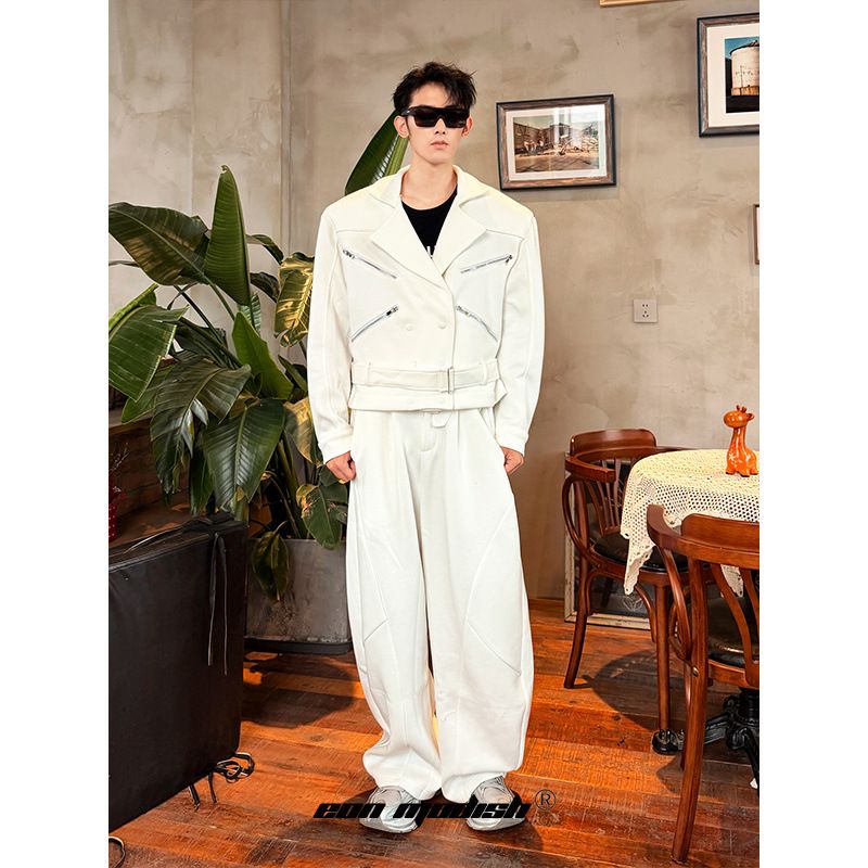Traje de chaqueta y pantalón con hombreras, diseño exclusivo de alta calidad y estilo Eon Modish 25 Otoño._voghion.com
