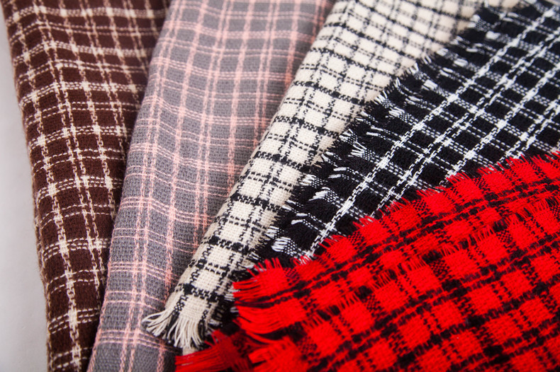 Damenschals Herbst und Winter schwarz-weiß karierter Karoschal sowie großer Kaschmir-Imitat-Schal warmer Halsschal_voghion.com