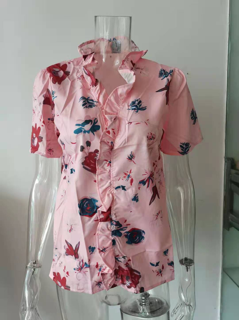 Women's Spring And Summer Long-sleeved Ruffled Shirts Shirts_voghion.com