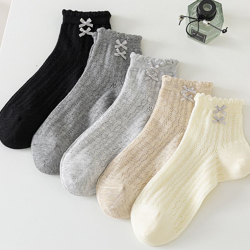 Calzini da donna, Calzini corti, Calzini estivi traspiranti senza cuciture in stile balletto, in maglia sottile_voghion.com
