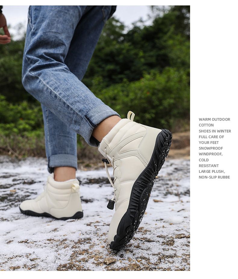 Cross-Border New Fleece-Lined Outdoor Men, Thickened Cold-Proof Five-Toe Shoes For Women, Couples' Large Size_voghion.com