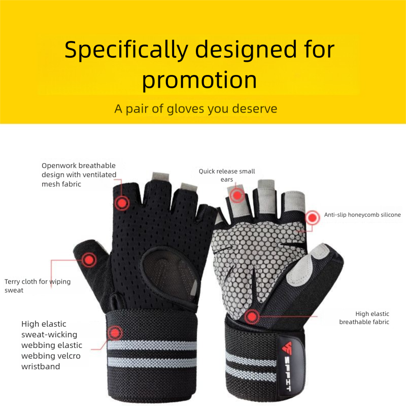 Fitness Damen Herren, Integrierte Handgelenkstütze, Rutschfeste Atmungsaktive Gymnastikhandschuhe Für Klimmzüge Und Hanteln_voghion.com