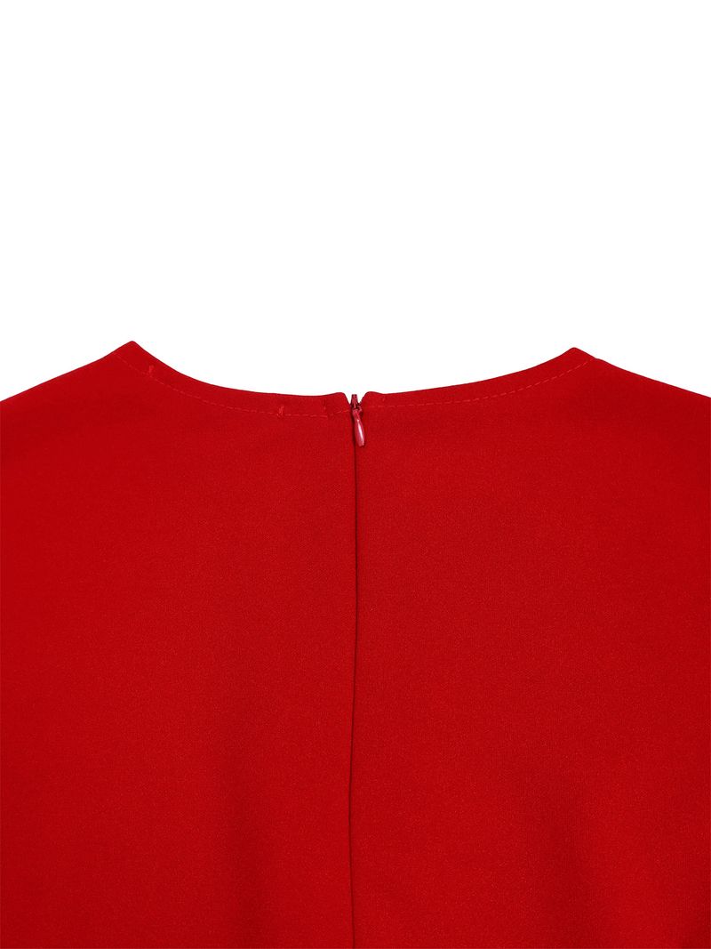 Women's Clothing V Neck Ruffled High Waist Slim OL Commuter Pencil Skirt_voghion.com