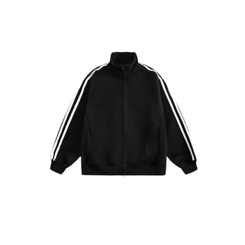 Veste à col montant à trois bandes de style américain CT pour homme, veste ample à double fermeture éclair tendance pour l'automne, pour couple_voghion.com
